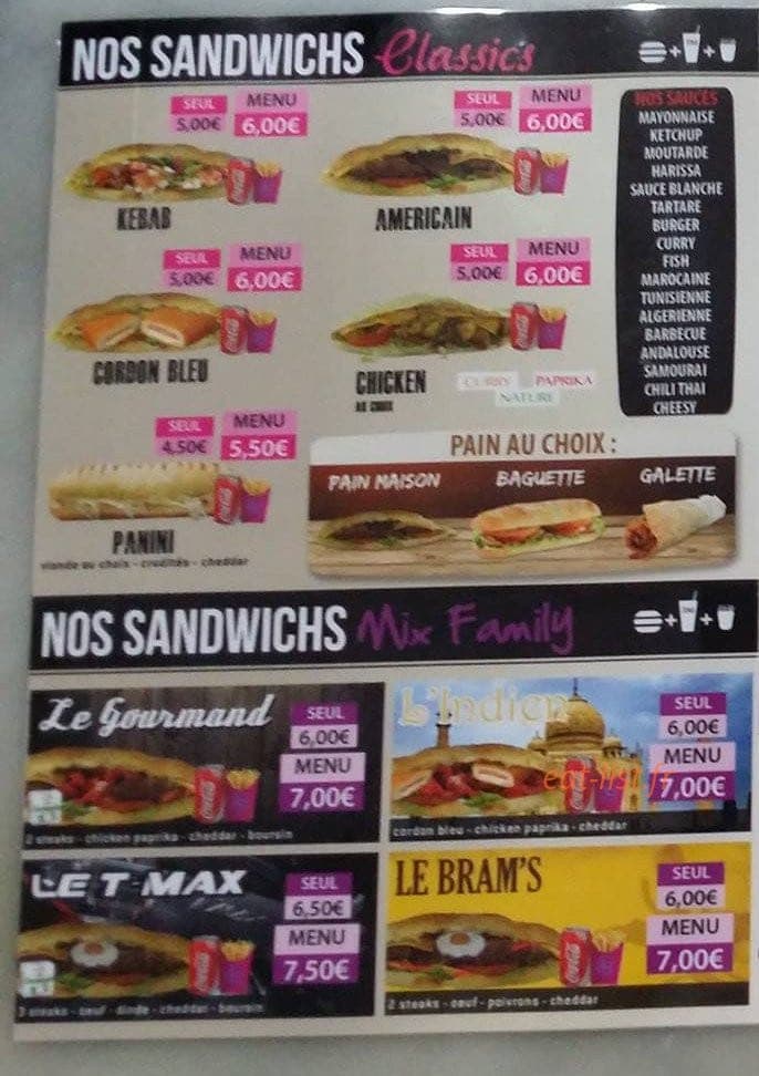 Family Food — carte page 2