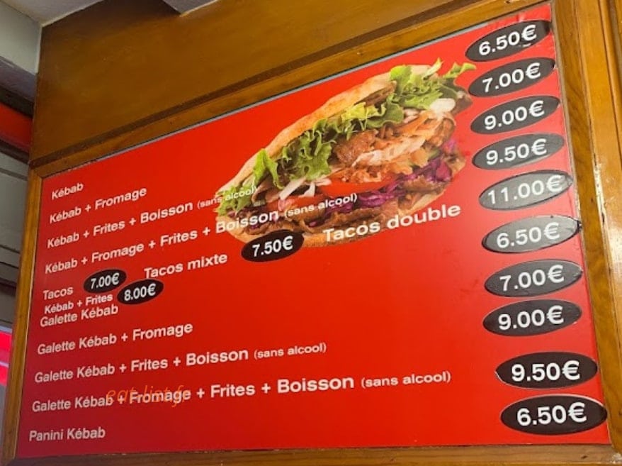 Kebab Express — carte page 1