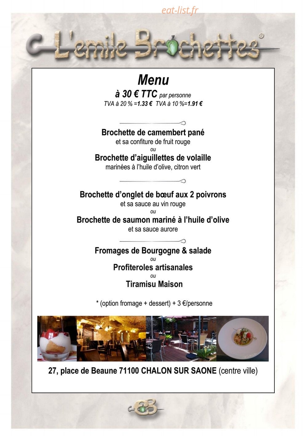 L'émile brochettes — carte page 3