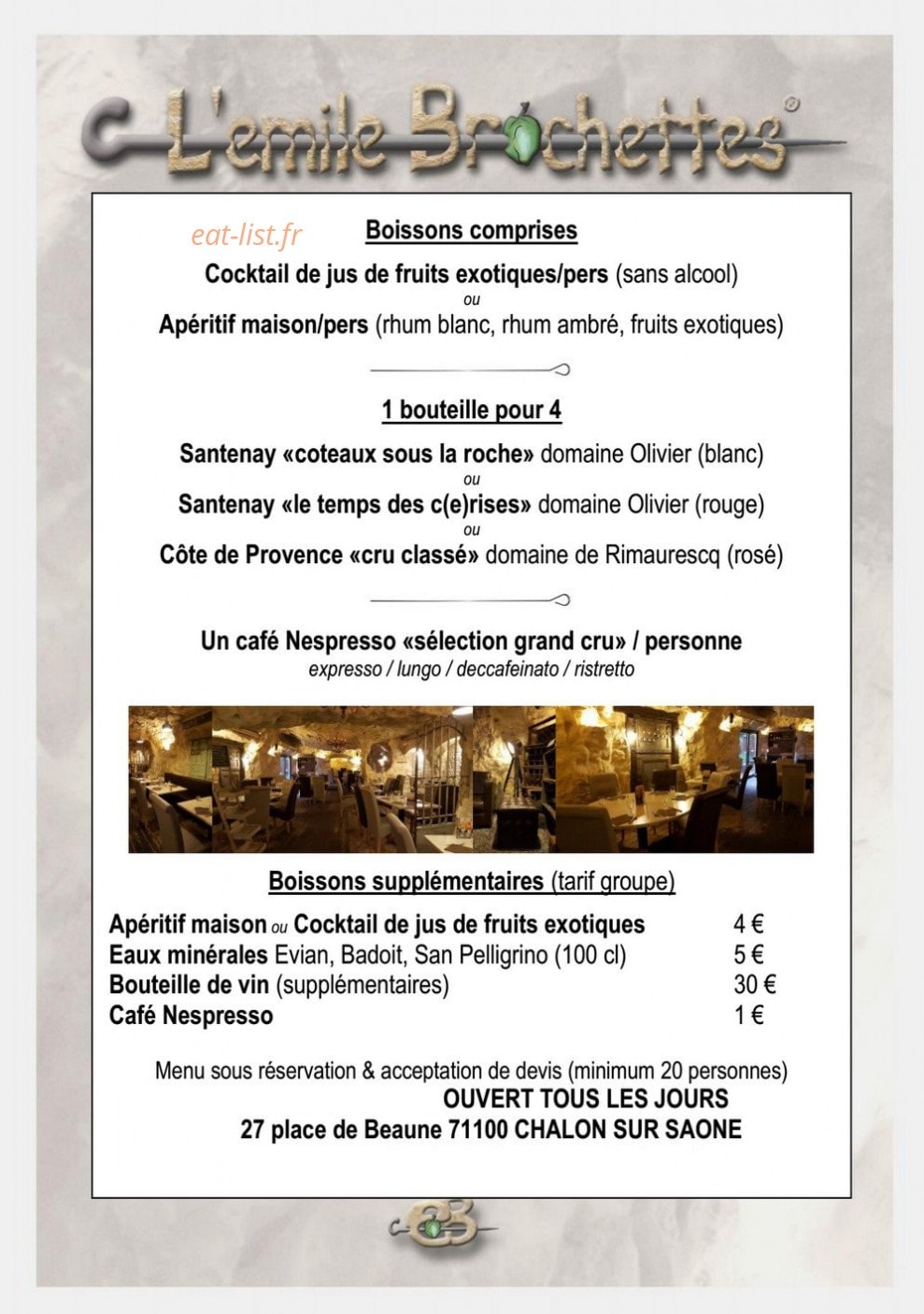 L'émile brochettes — carte page 6