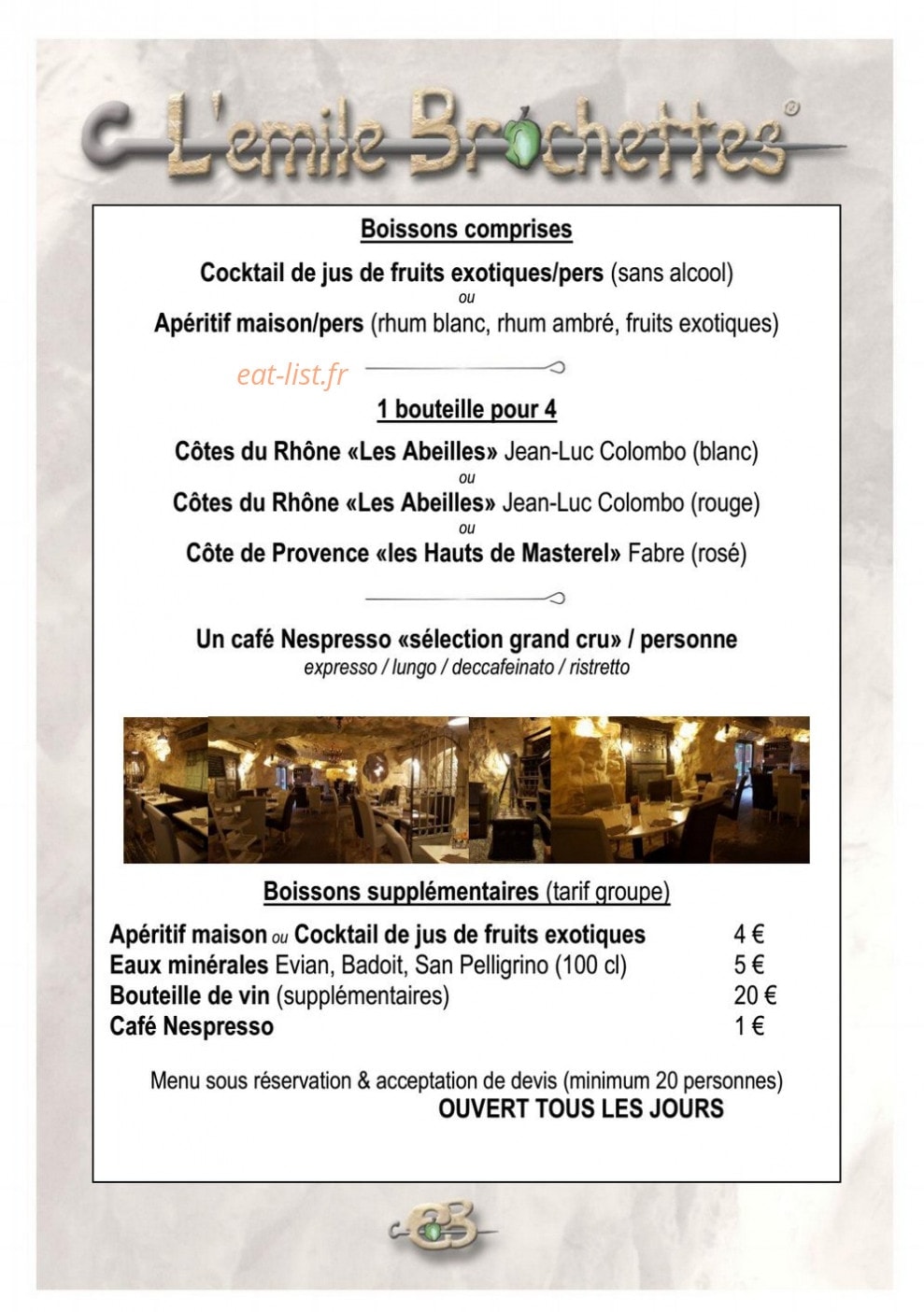 L'émile brochettes — carte page 4