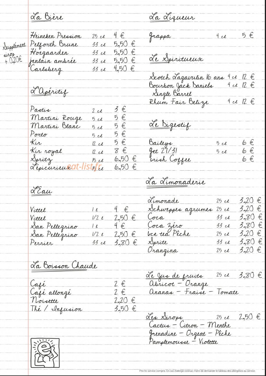 L'épicurieux — carte page 2