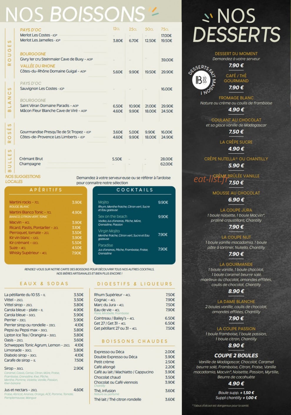 La Brasserie du 10.55 — carte page 3