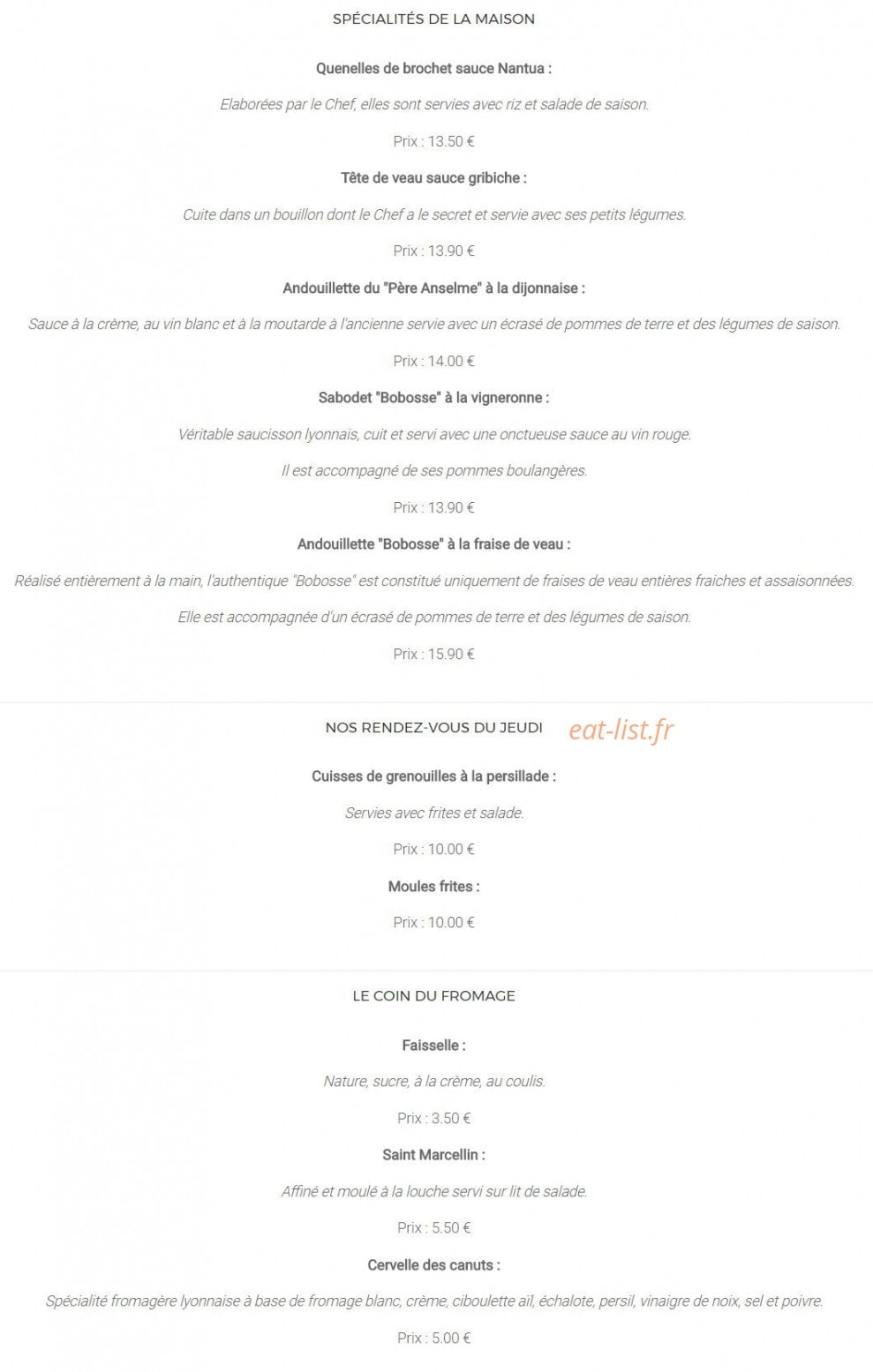 La Coupole — carte page 4