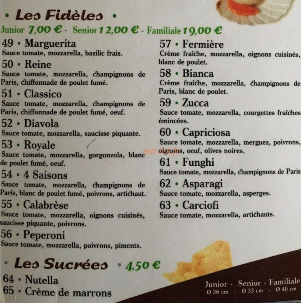 La maison de la pizza — carte page 4