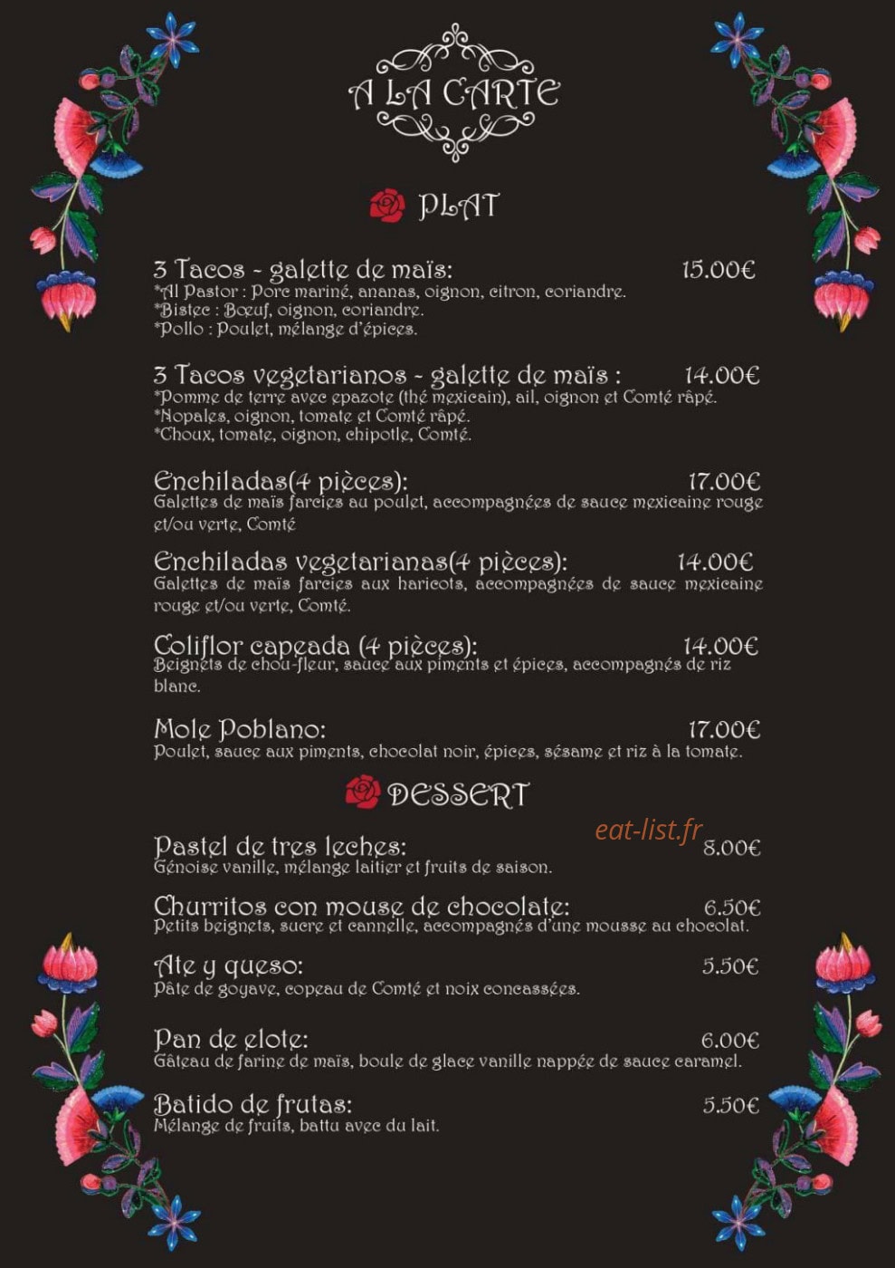 La María — carte page 3
