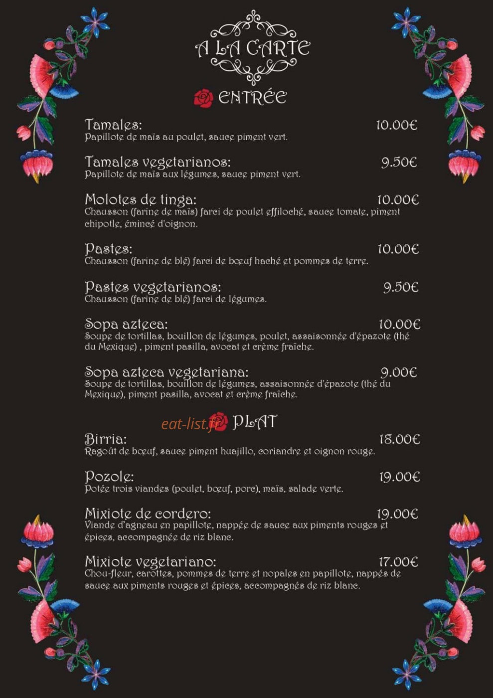La María — carte page 2