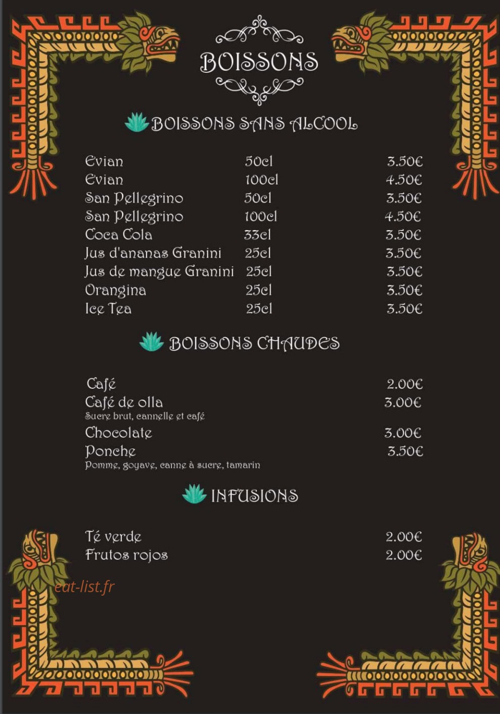 La María — carte page 8