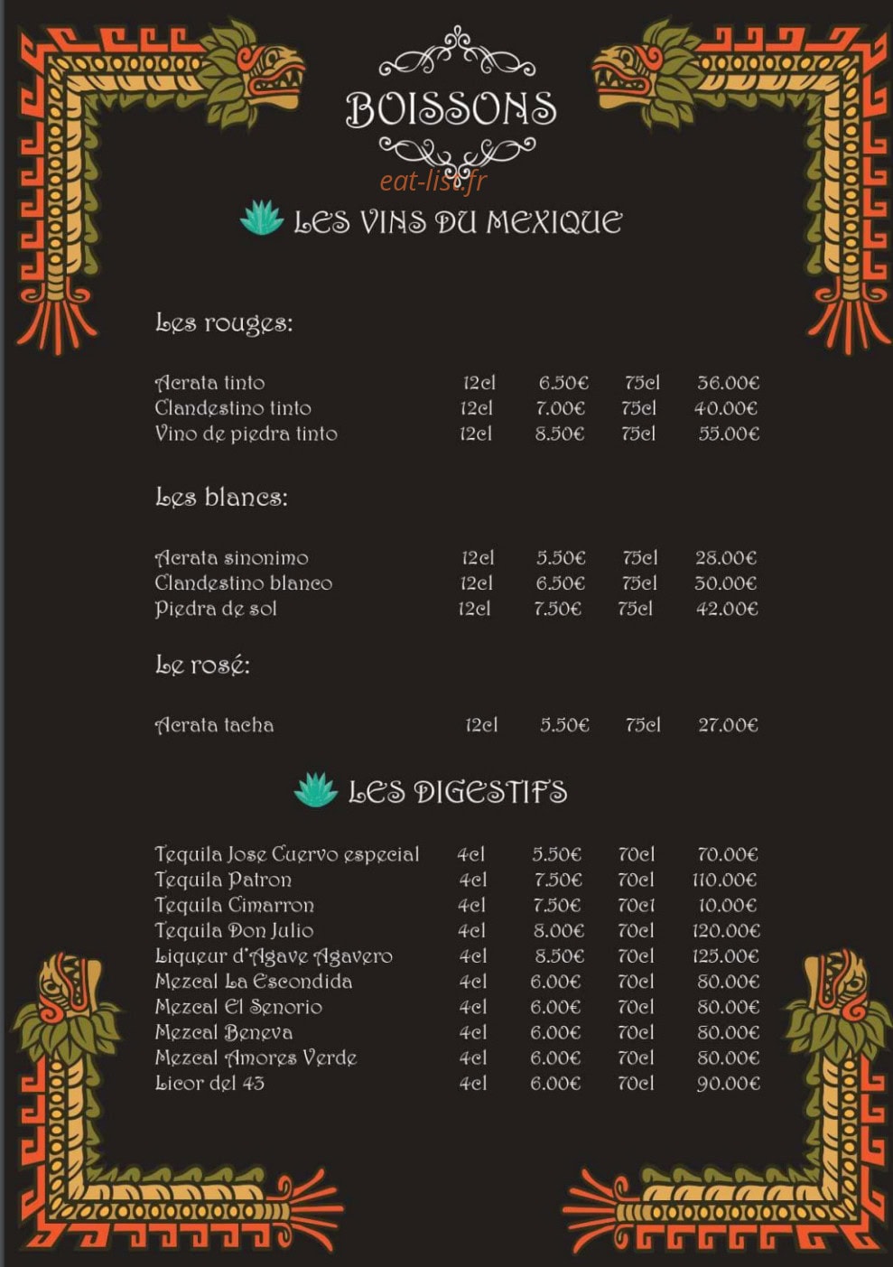 La María — carte page 10
