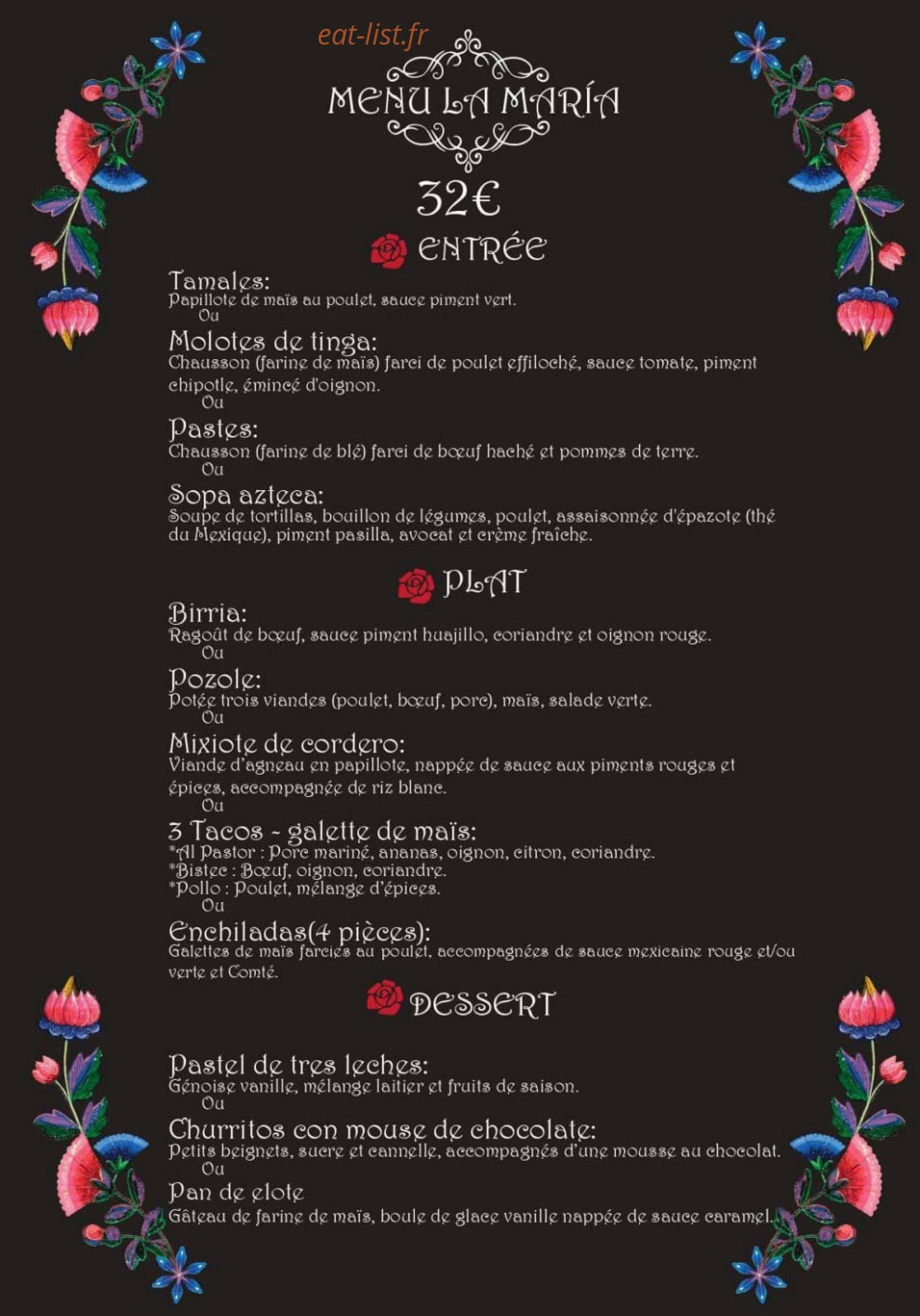 La María — carte page 4