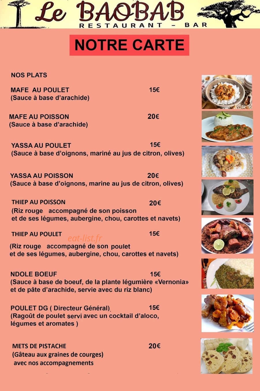 Le Baobab — carte page 2