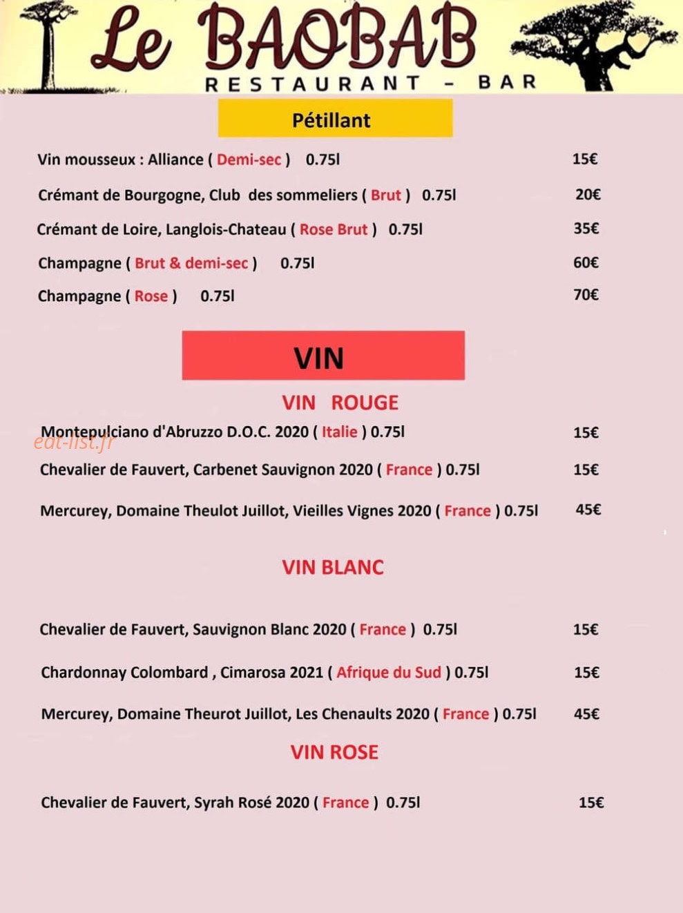 Le Baobab — carte page 3