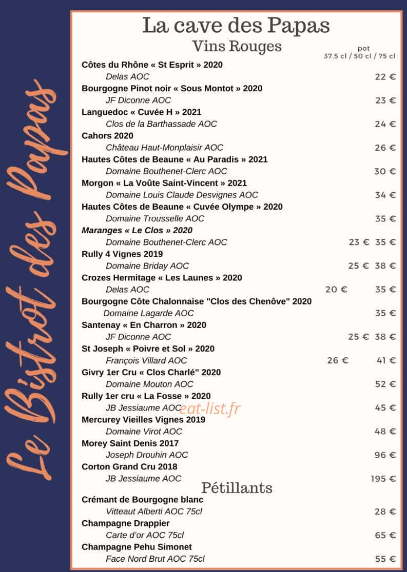 Le Bistrot des Papas — carte page 3