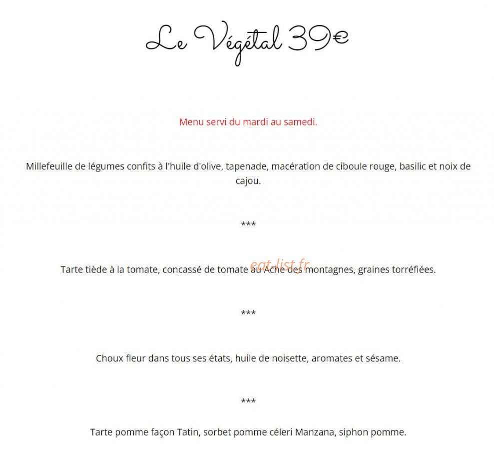 Le Bistrot — carte page 3