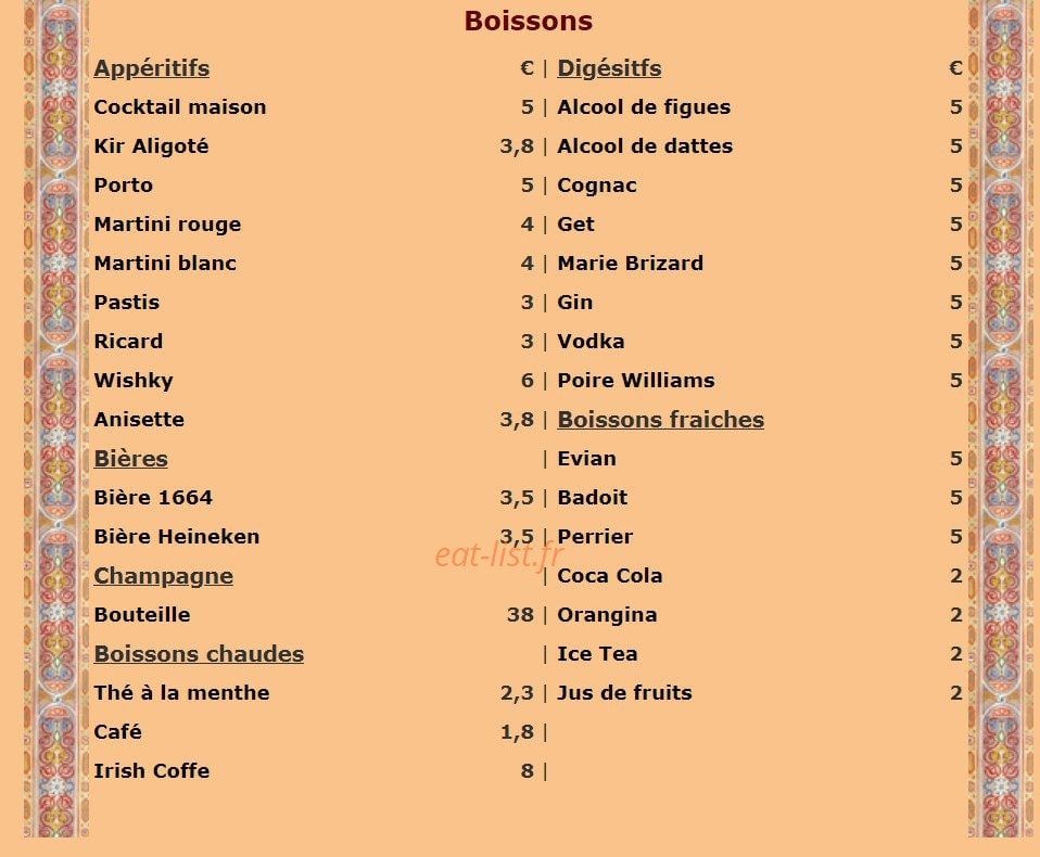 Le Marrakech — carte page 5