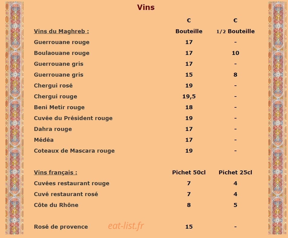 Le Marrakech — carte page 7