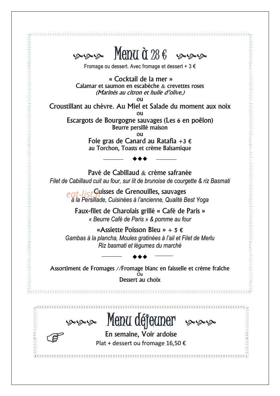 Le Poisson Bleu — carte page 4
