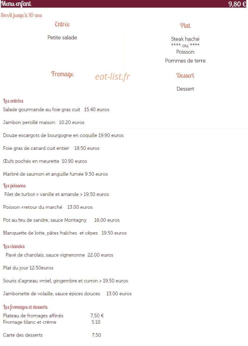 Le restaurant de la maison des vins — carte page 3