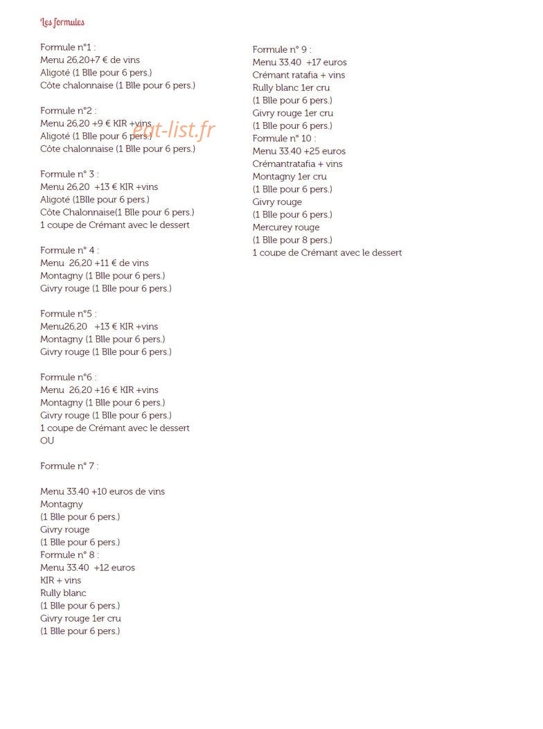 Le restaurant de la maison des vins — carte page 5