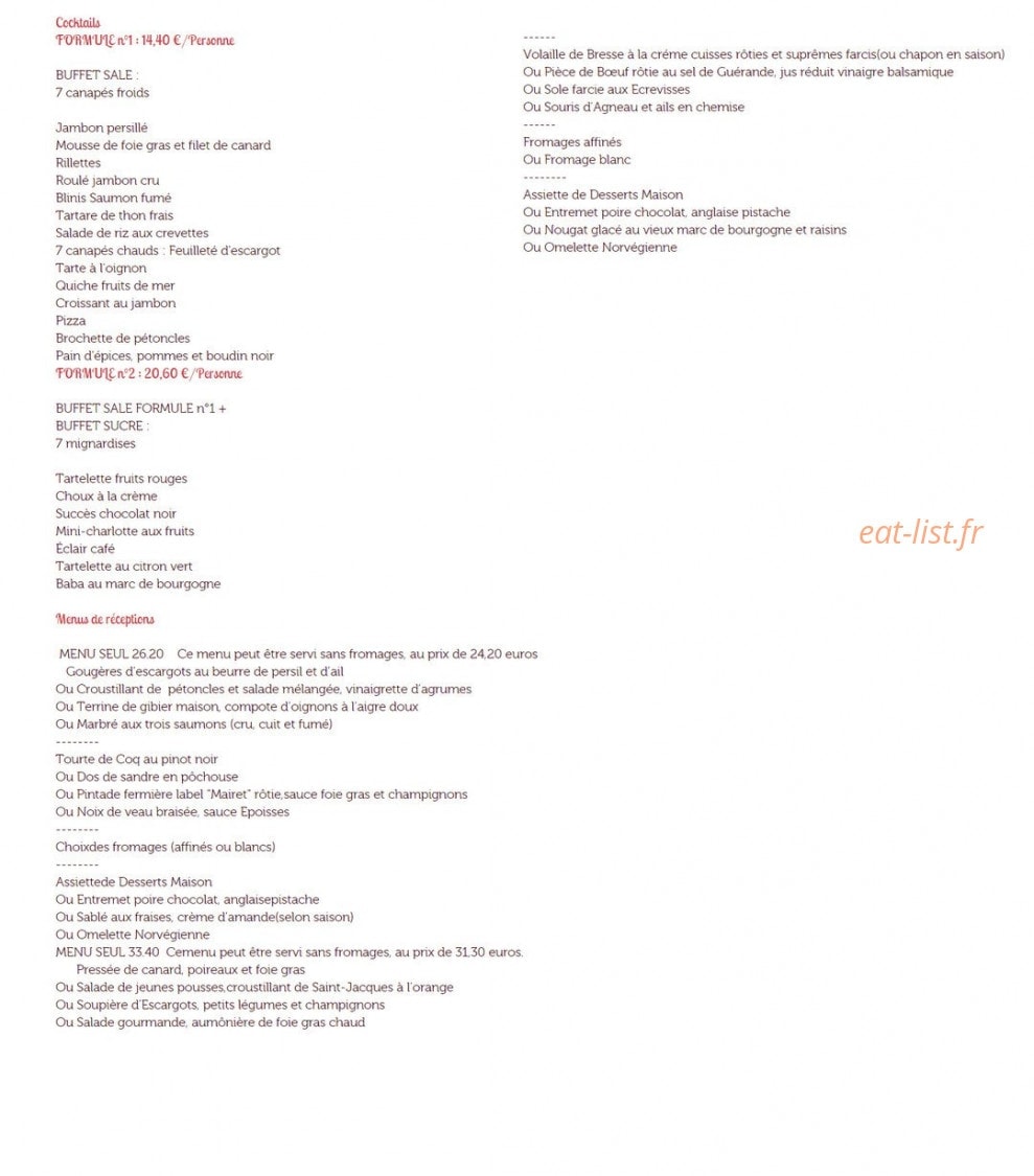 Le restaurant de la maison des vins — carte page 4