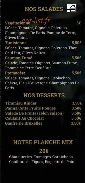 Le Resto — carte page 3