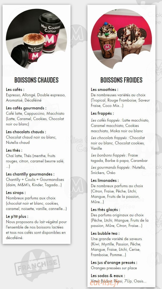 Miss Cookies Coffee — carte page 4
