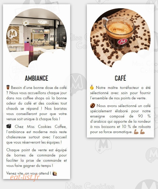 Miss Cookies Coffee — carte page 1
