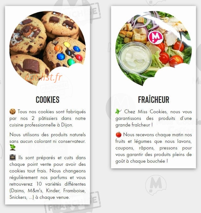 Miss Cookies Coffee — carte page 2