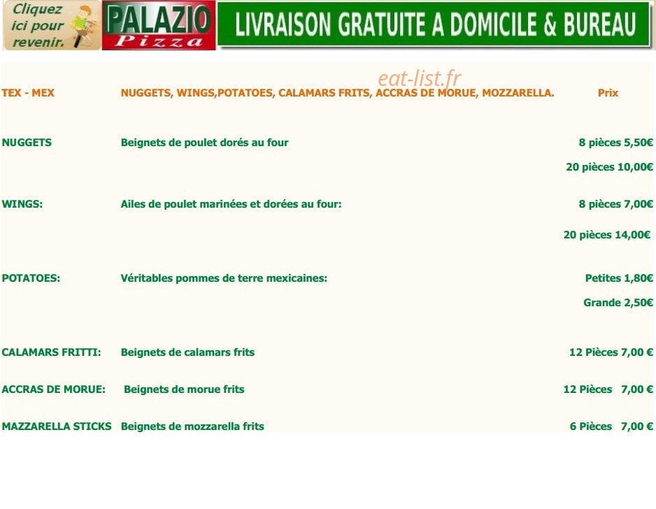 Palazio pizza — carte page 4