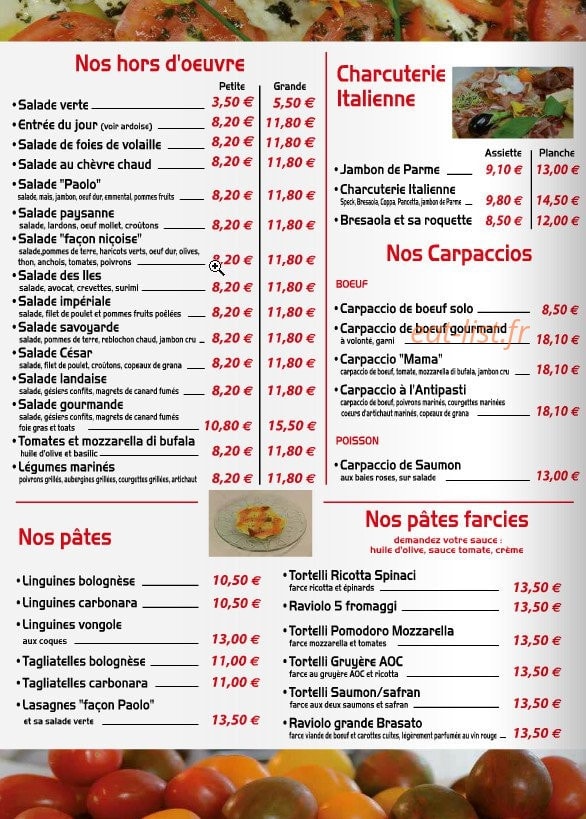 Pizza Paolo — carte page 4
