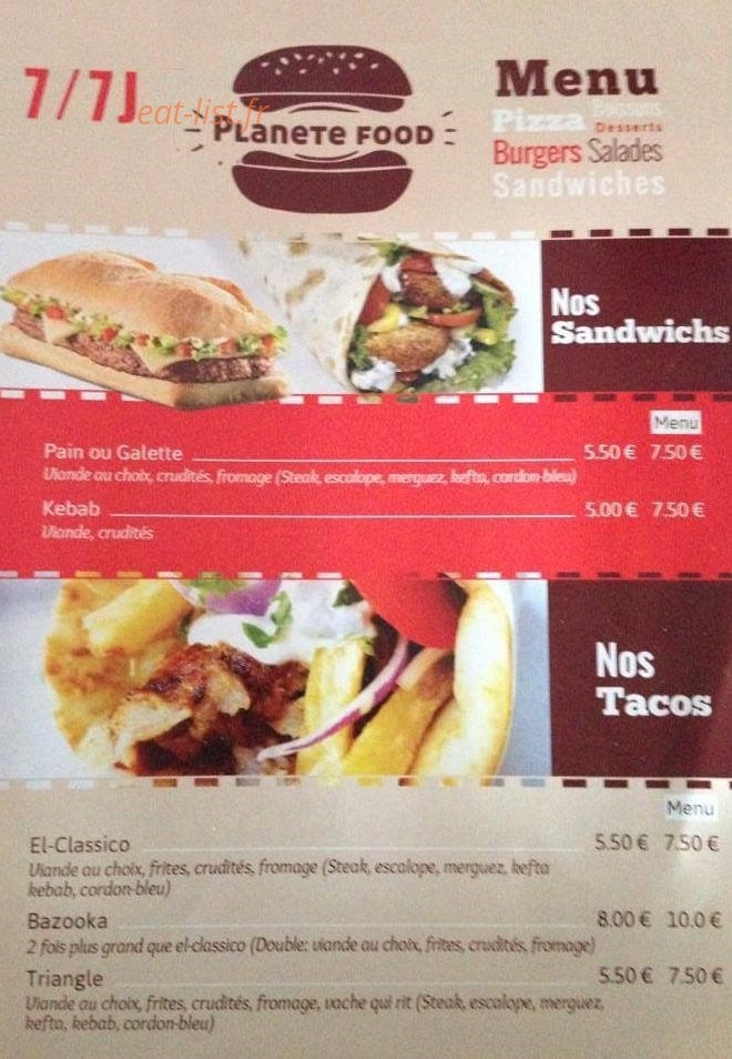 Planete food — carte page 4