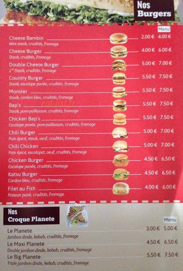 Planete food — carte page 3