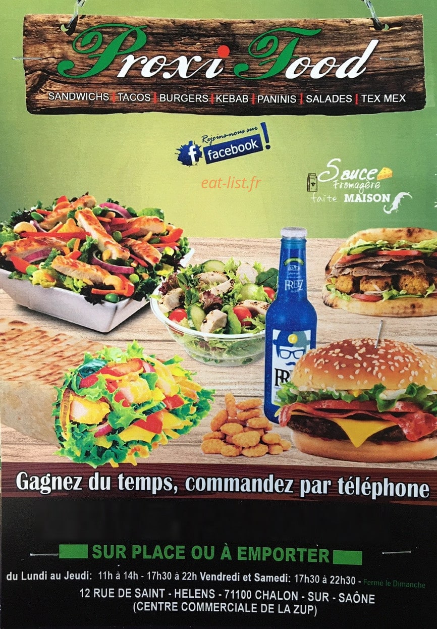 Proxi food — carte page 1