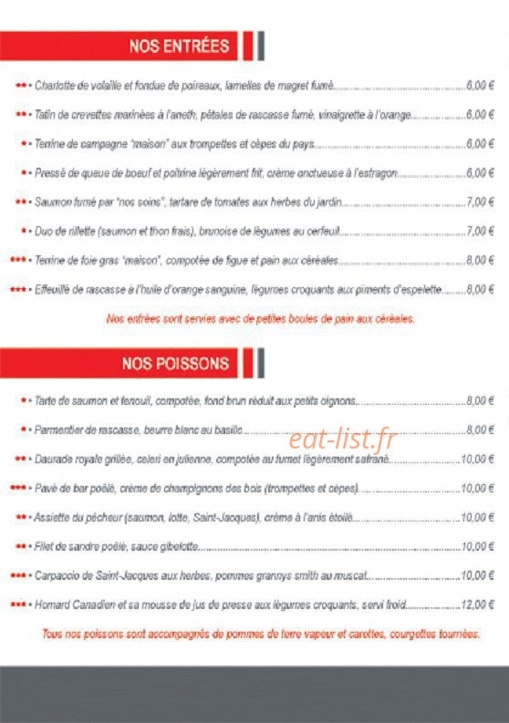 Restaurant Chez Jules — carte page 2