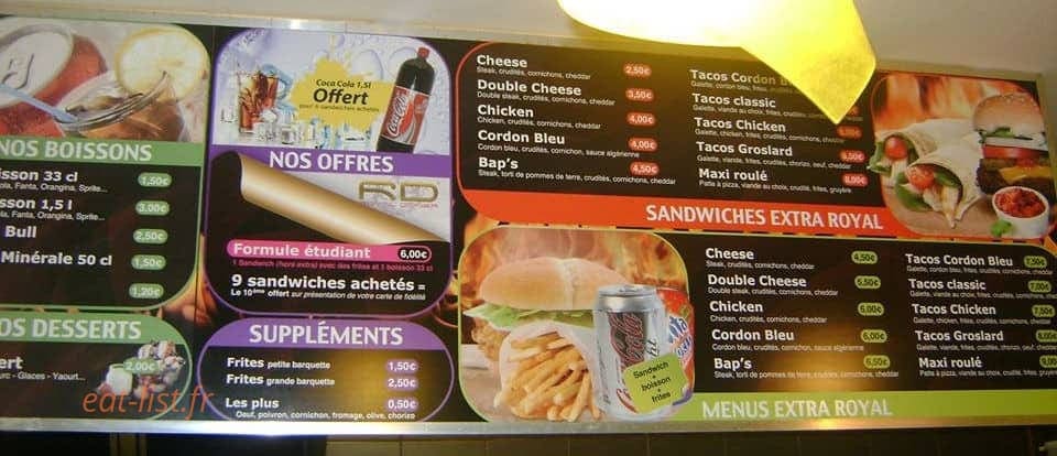 Royal Doner — carte page 1