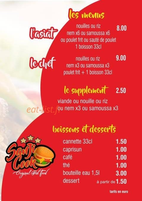 Sanji Cook The Best Food — carte page 2