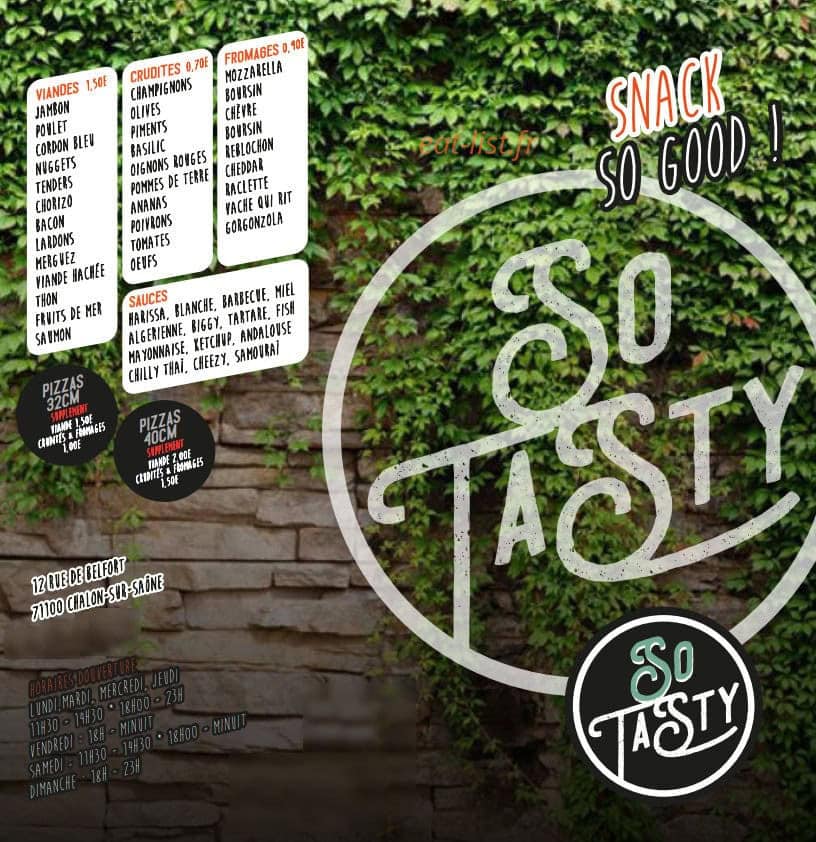 So Tasty — carte page 1
