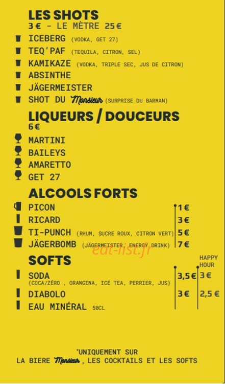 Monsieur le Zinc — carte page 3