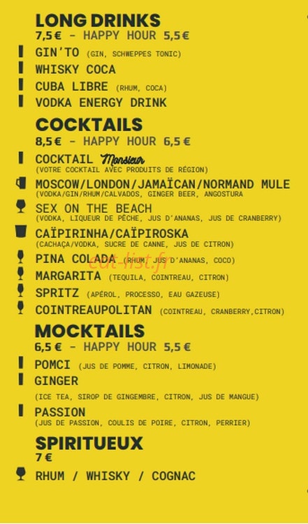 Monsieur le Zinc — carte page 4