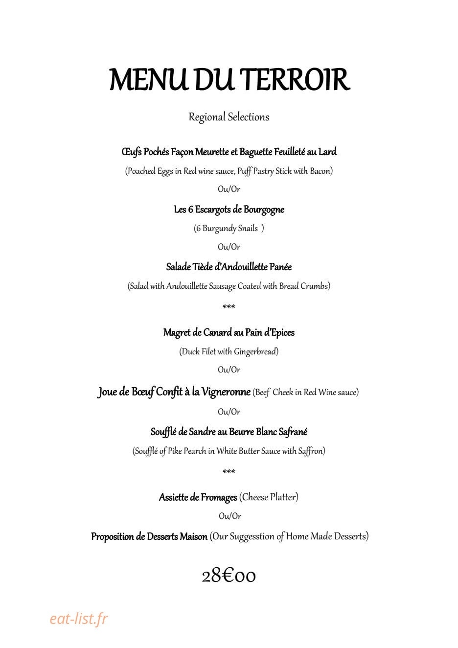 Restaurant des Grands Crus — carte page 3