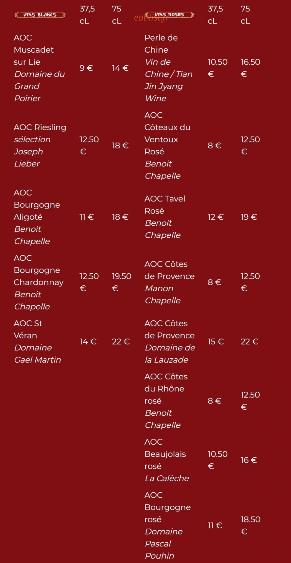 Saveurs d'Asie — carte page 3