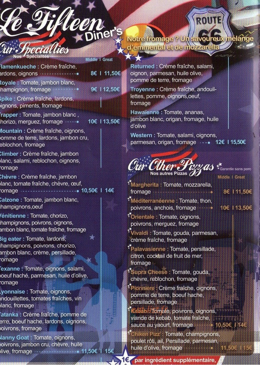 Le Fifteen — carte page 2