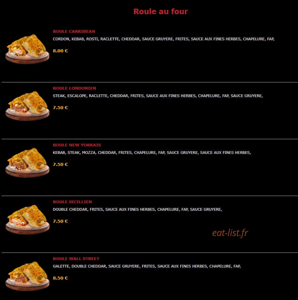 Street Food — carte page 8