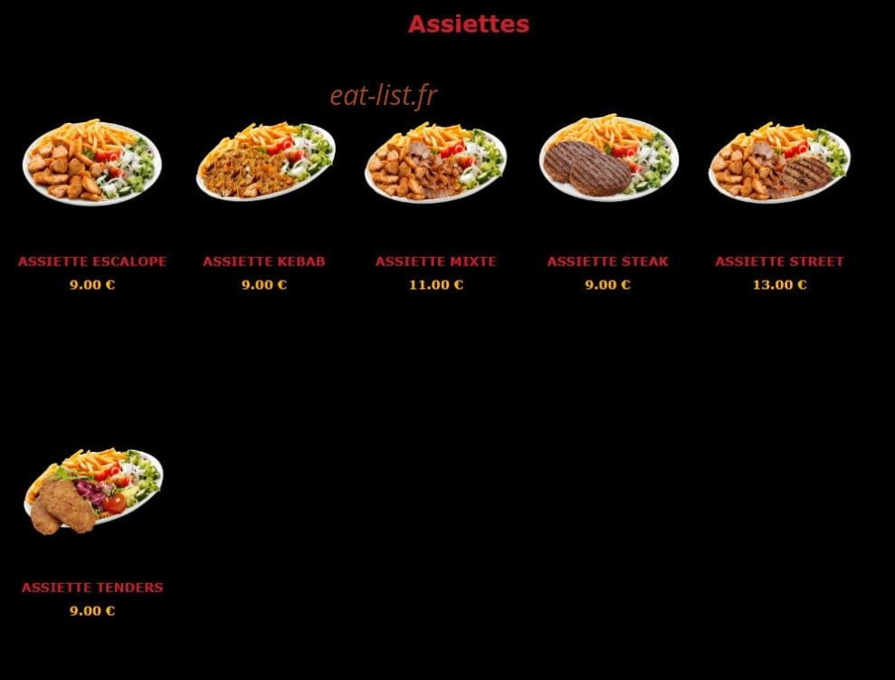 Street Food — carte page 1