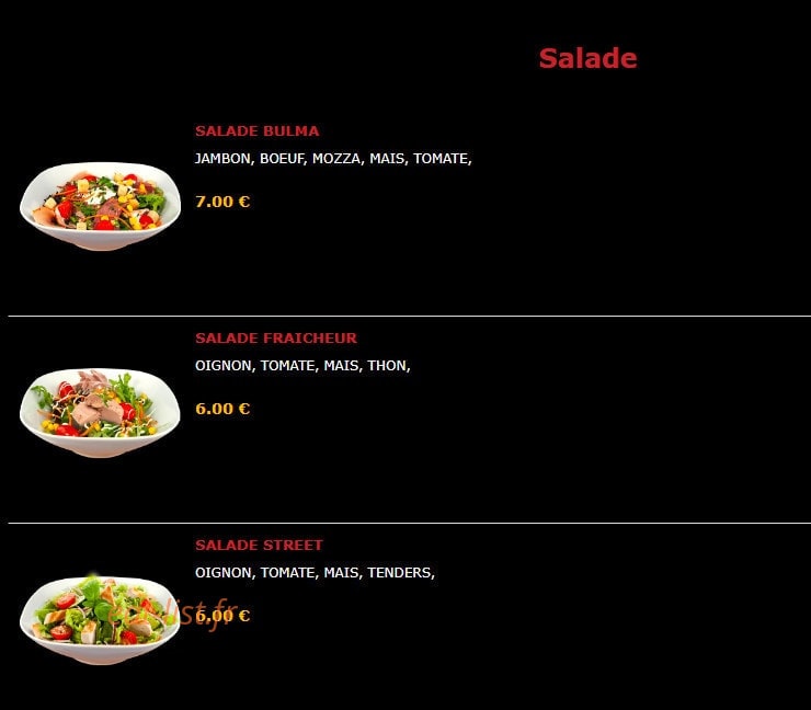 Street Food — carte page 21