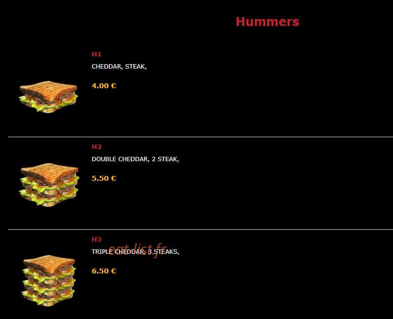 Street Food — carte page 17