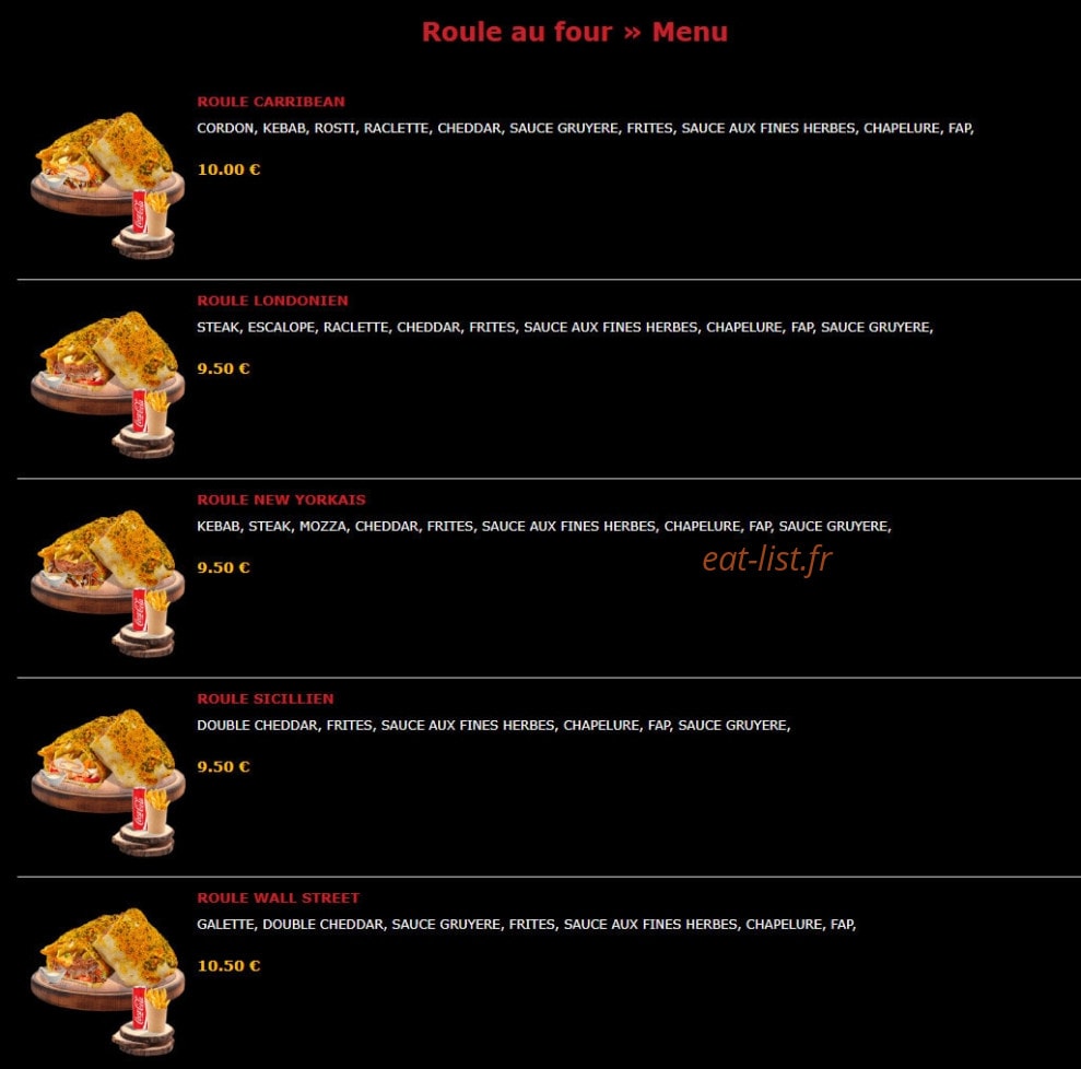 Street Food — carte page 9