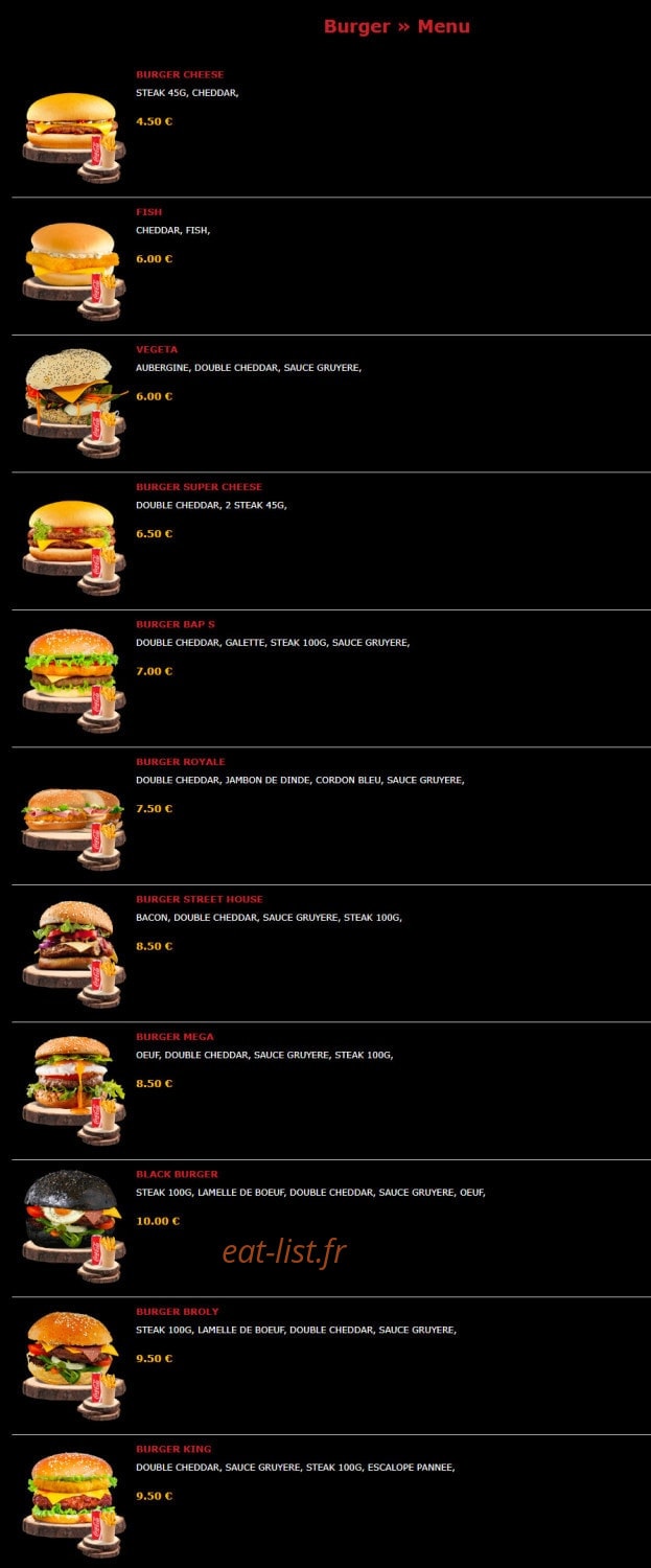 Street Food — carte page 13