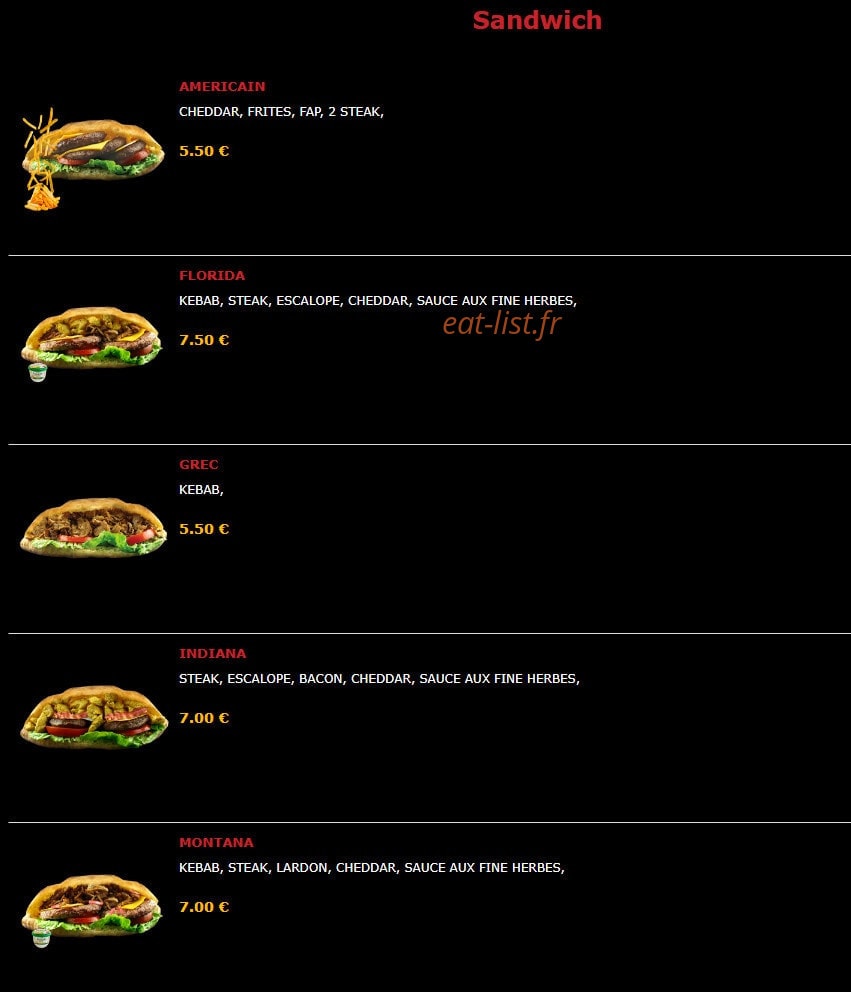 Street Food — carte page 10