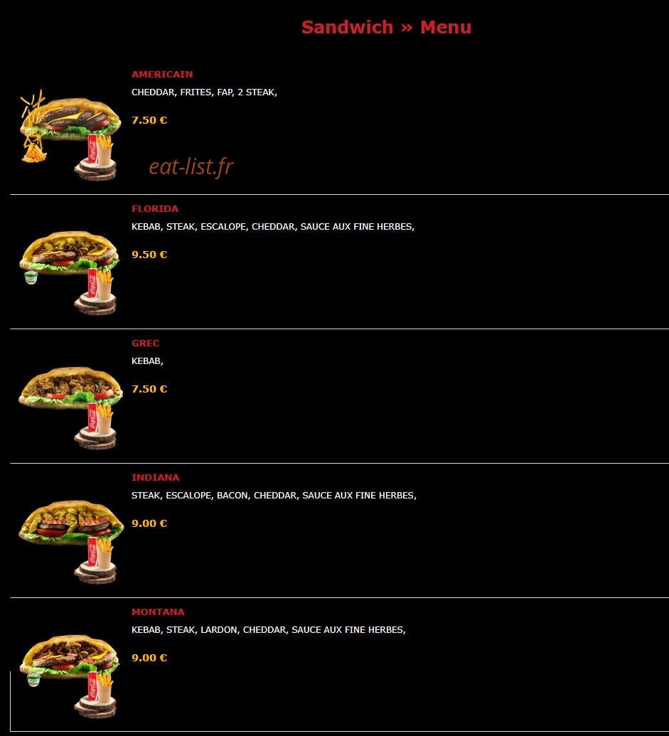 Street Food — carte page 11